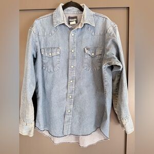 Wrangler Classic Blue Denim Shirt Snap